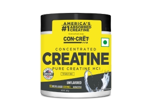 CON-CRET Concentrated Creatine HCL Powder - supports Muscle, Cognitive, Cellular Energy | No Bloating or Cramps | USA Made & NSF Certified | 60 Micro-dosed servings | Lemon Lime Flavour (57.6gms)