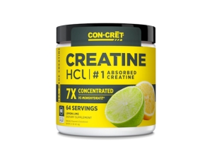 CON-CRET Concentrated Creatine HCL Powder - supports Muscle, Cognitive, Cellular Energy | No Bloating or Cramps | USA Made & NSF Certified | 60 Micro-dosed servings | Lemon Lime Flavour (57.6gms)