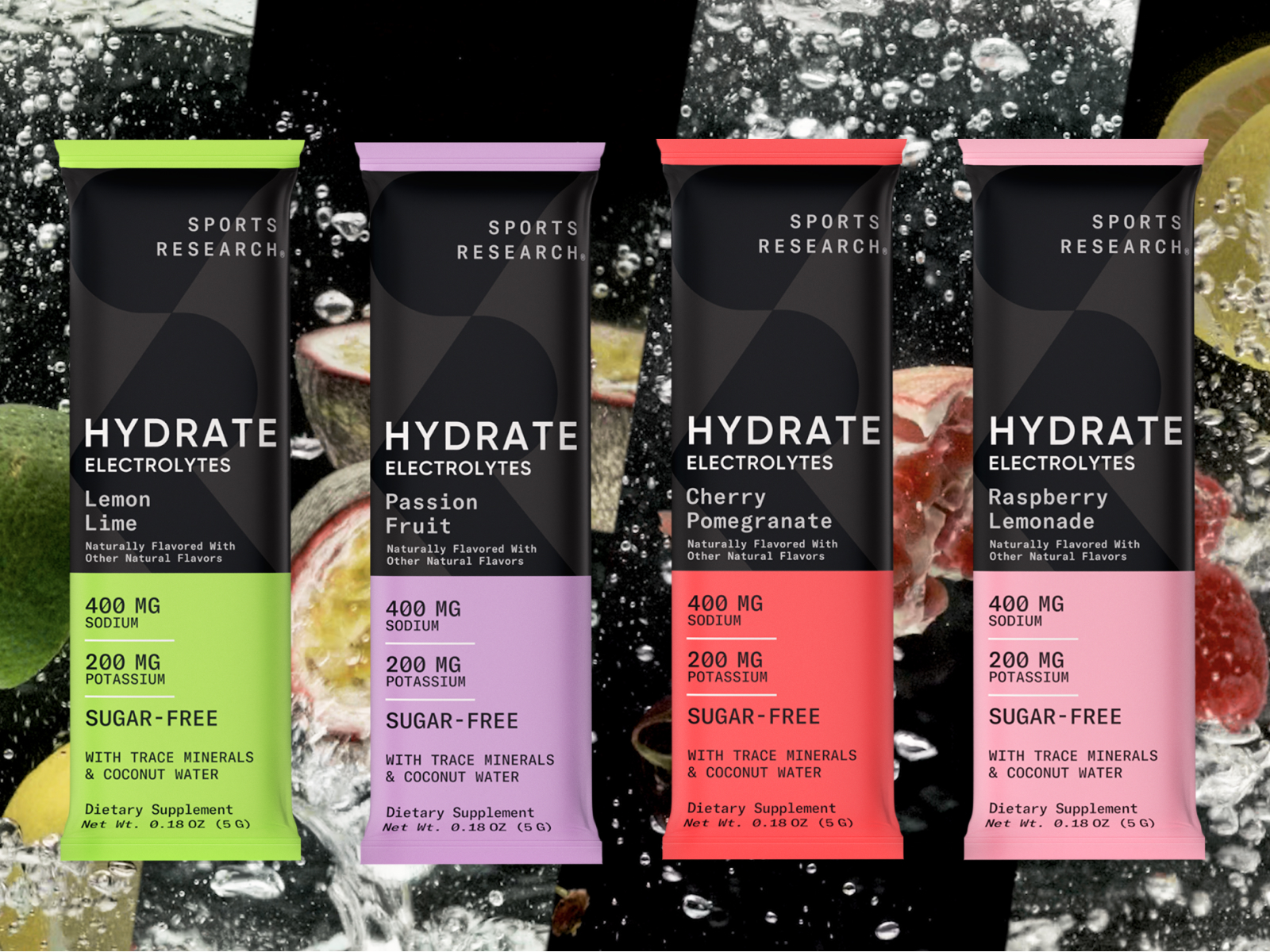 Sports Research® Hydrate Electrolytes, 16 Variety Packets