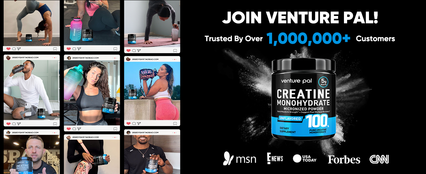 Venture Pal 100% Pure Micronized Creatine Monohydrate Powder 5g Per Serving