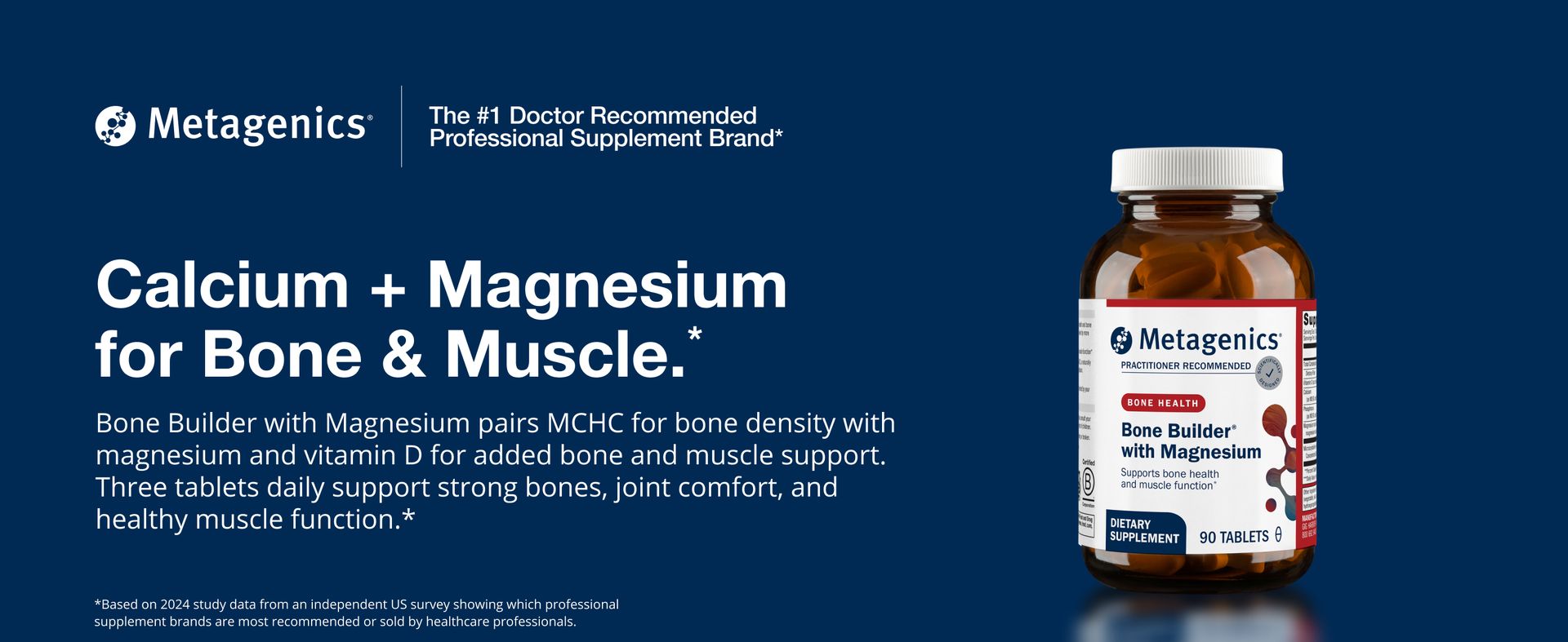 Metagenics Bone Builder Calcium with MCHC & Magnesium 300 mg, 90 Tablets