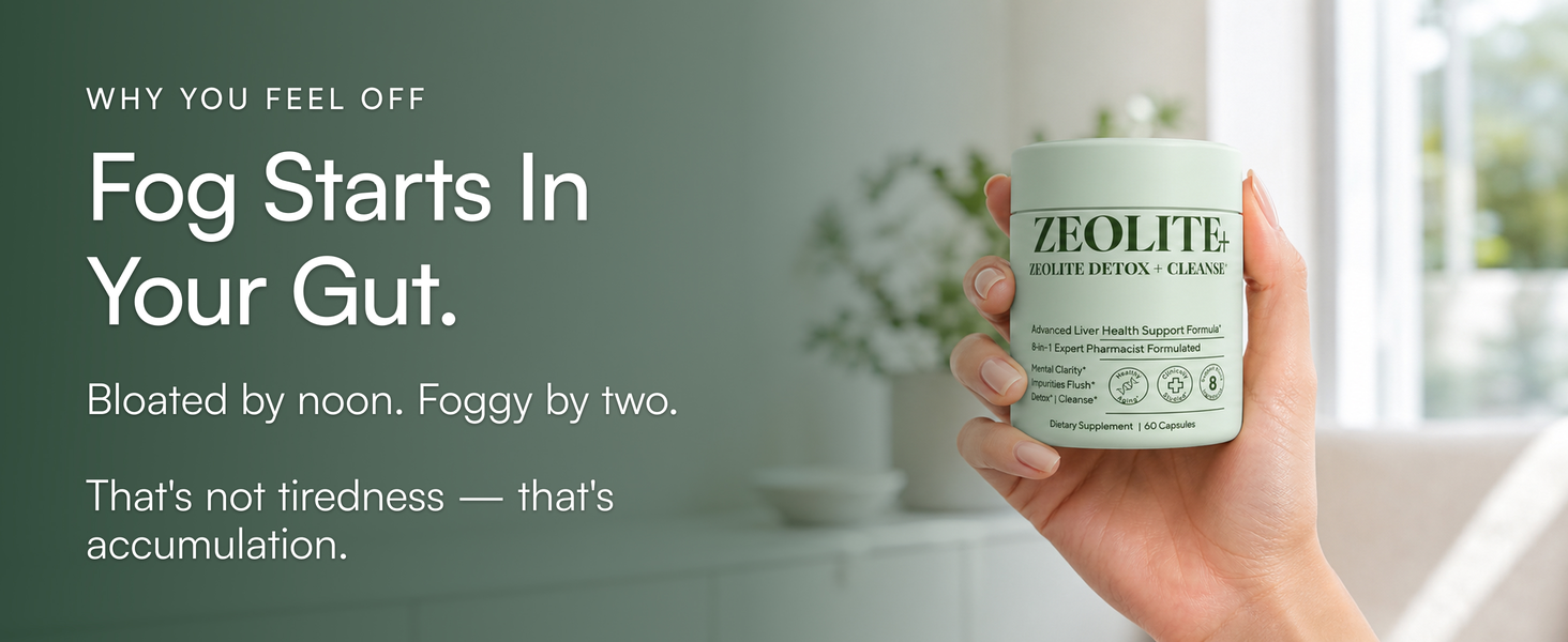Zeolite Detox Binder 8-in-1 Clinoptilolite & Activated Charcoal, Aloe 60ct