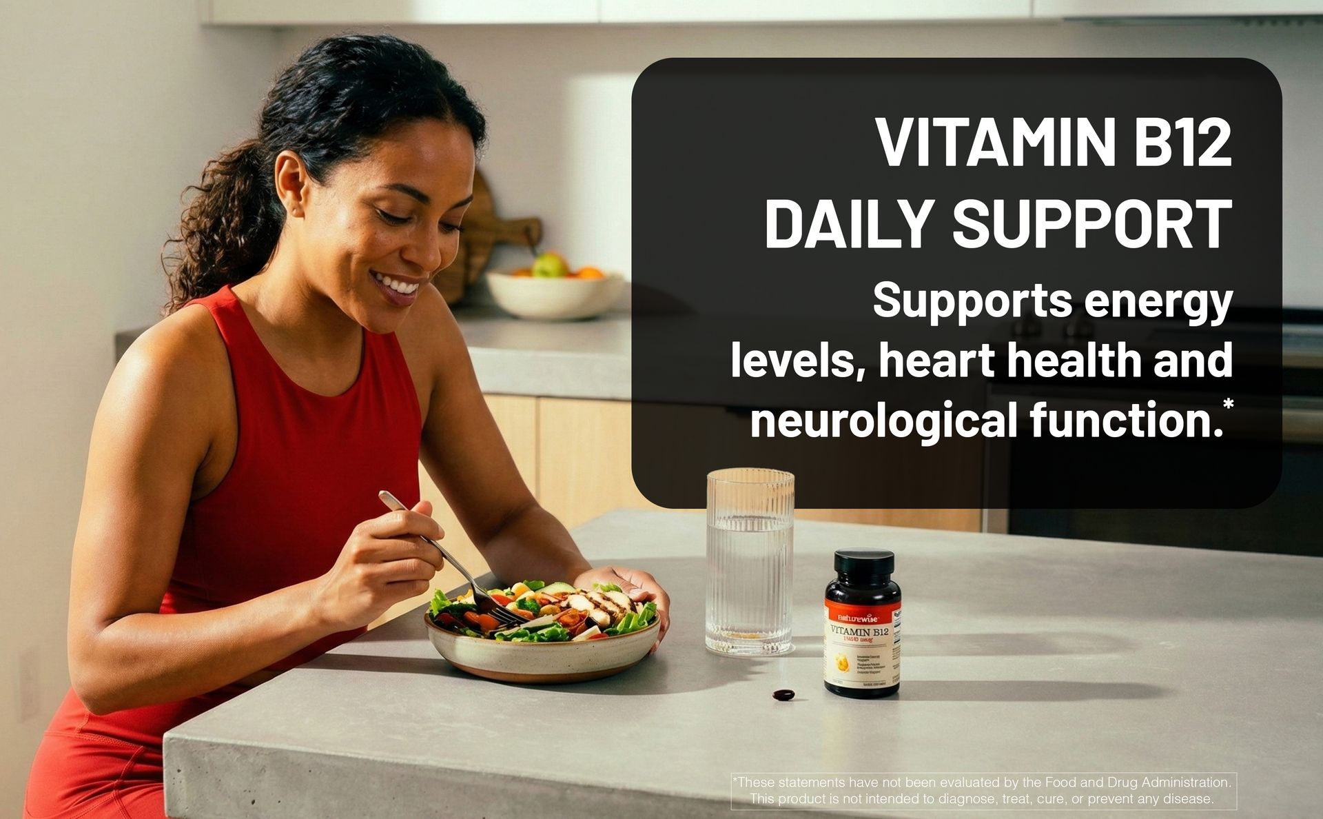 NatureWise Vitamin B12 1000 mcg - Dietary Supplement for Supporting Energy Metabolism, Mental Clarity, Nervous System Health - Easy-to-Swallow, Soy & Gluten-Free - 60 Softgels[60-Day Supply]