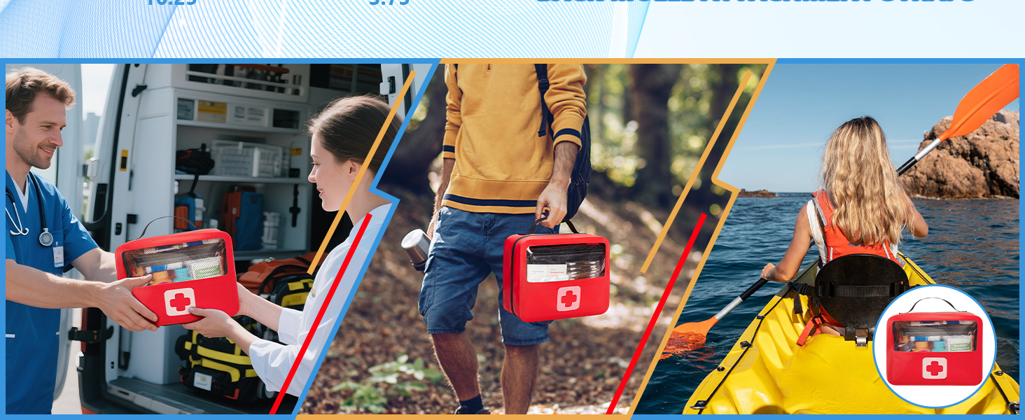 Marscamd Waterproof Empty First Aid Bag with a Detachable Panel