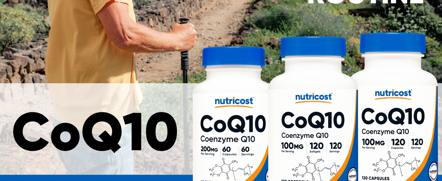 Nutricost CoQ10 100mg, 120 Vegetarian Capsules, 120 Servings, GMO-Free