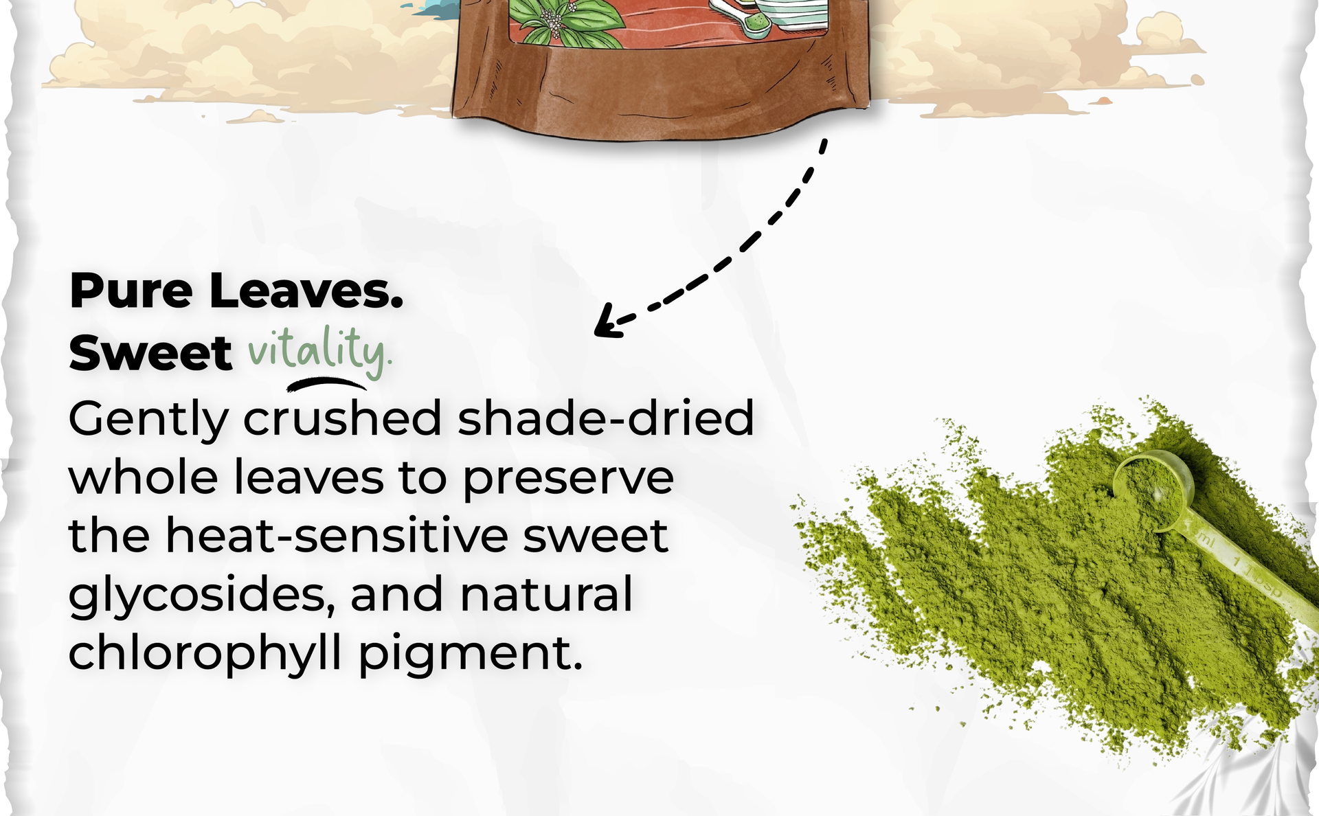 Crushed Green Stevia Powder | 100% Whole Leaf, Zero-Calorie Indigenous Plant Sweetener | Pack of 2, 100g each