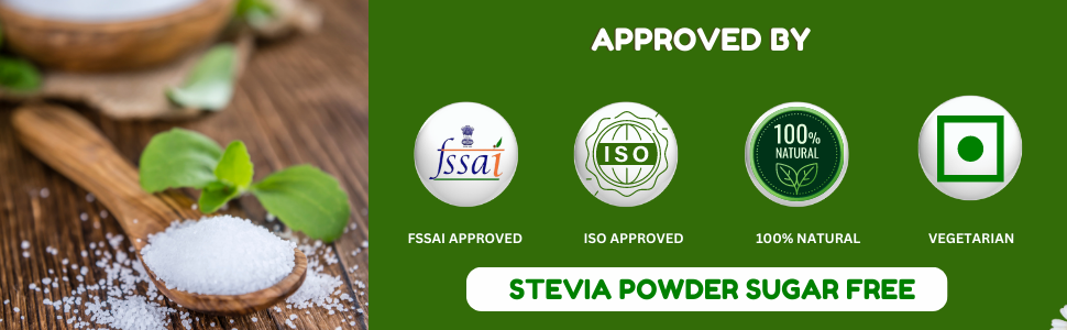 Bips Stevia Natural Sugar Free Sweetener Powder 1Gm 100 Sachets Box Pack of 2 Zero Calorie Diabetic Friendly