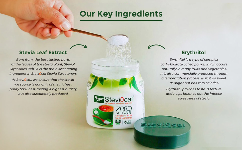 Sugar Free Stevia Powder Jar | 200g | 0 Calories Sweetener