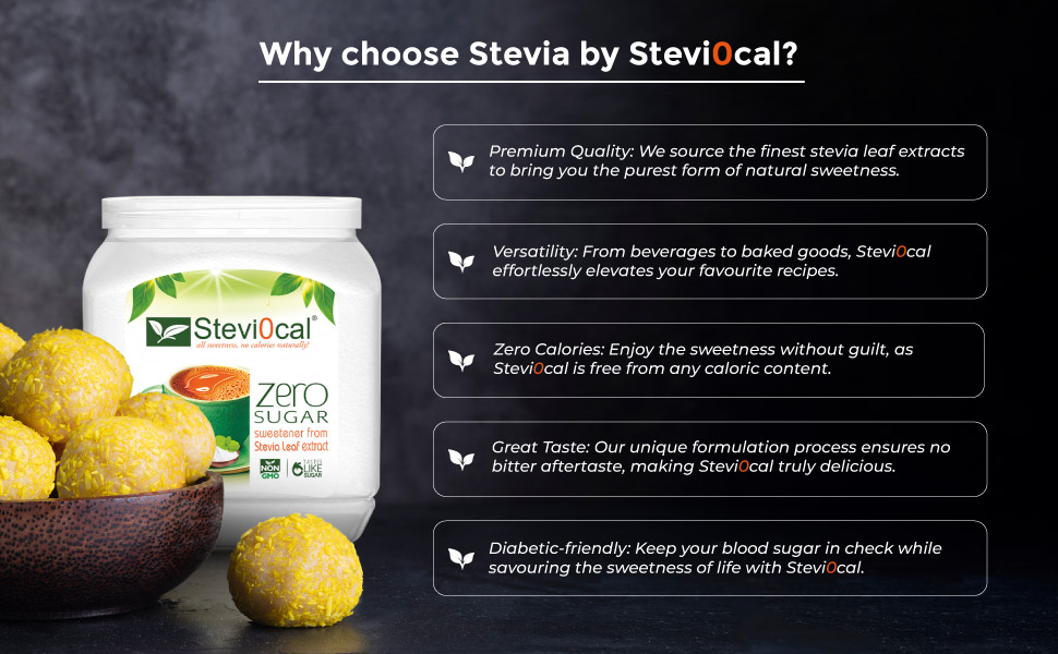 Sugar Free Stevia Powder Jar | 200g | 0 Calories Sweetener