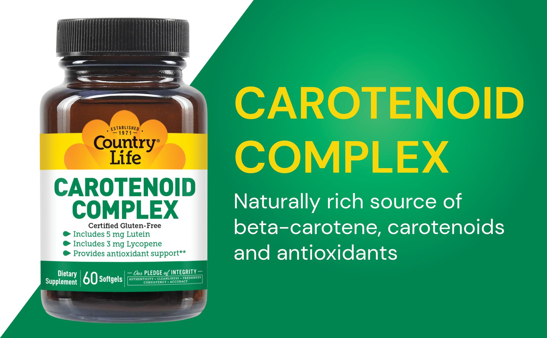 Country Life Carotenoid Complex with Lutein and Lycopene, 60 Softgels