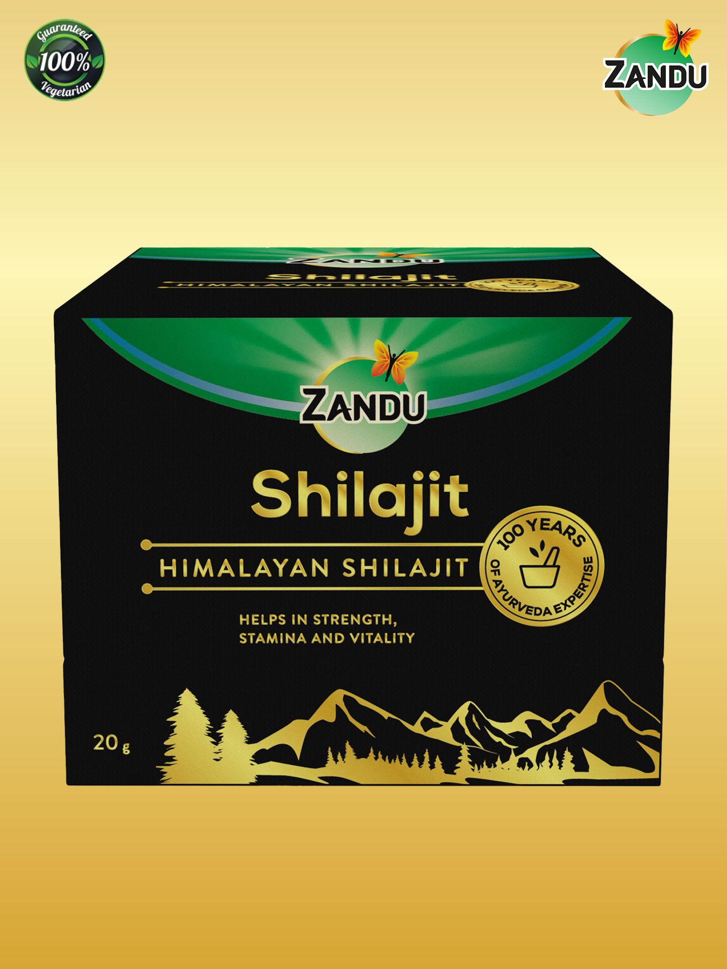 Zandu Shilajit Resin | Pure Himalayan | >70% Fulvic Acid | Lab-Tested for Purity | 20g | 80+ Micronutrients | Natural Daily Energy & Stamina