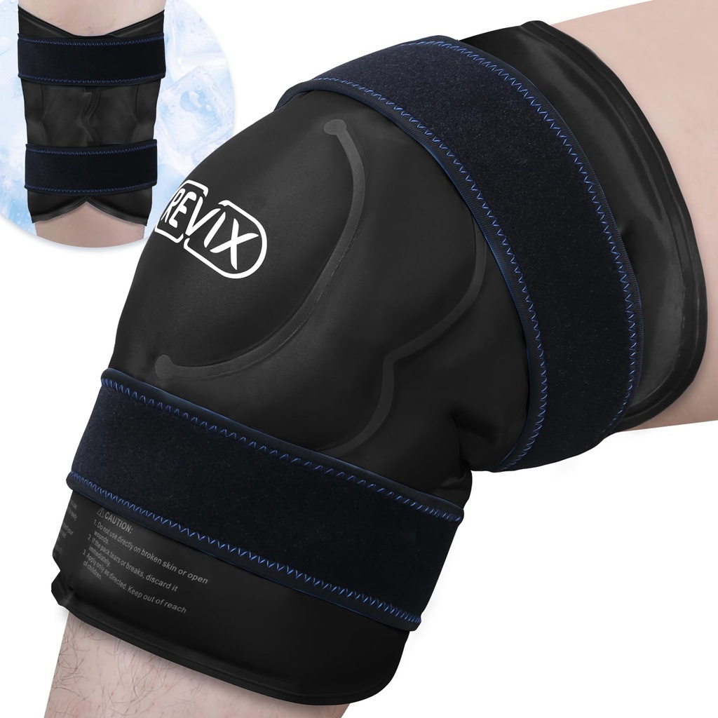 REVIX 20' XXXL Rerabable Ledeno koleno Ovoj za nelagodje zmanjšanje, ekstra veliko hladno terapijo Gel paket za koleno, nazaj, ramena Sprostitev in po delovnem času regeneracija, mehko Plush Lining hladno pakiranje