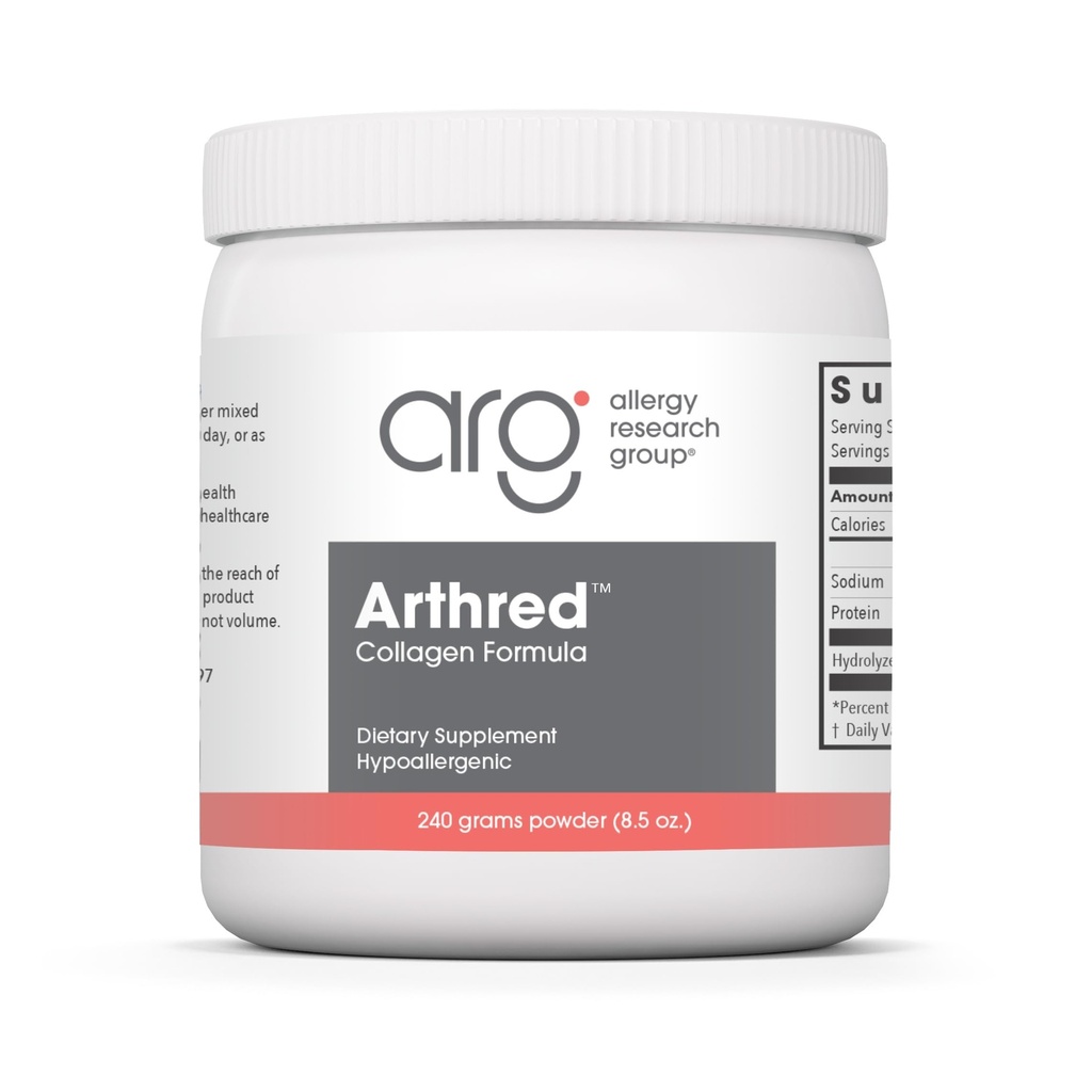 Alergija Raziskovalna skupina Arthred Supplement - kolagen prašek za moške in ženske, 10.5g kolagen peptidi, goveji vir, arthred prašek, kologenska formula, hidroliziran kolagen - 8.5 Oz