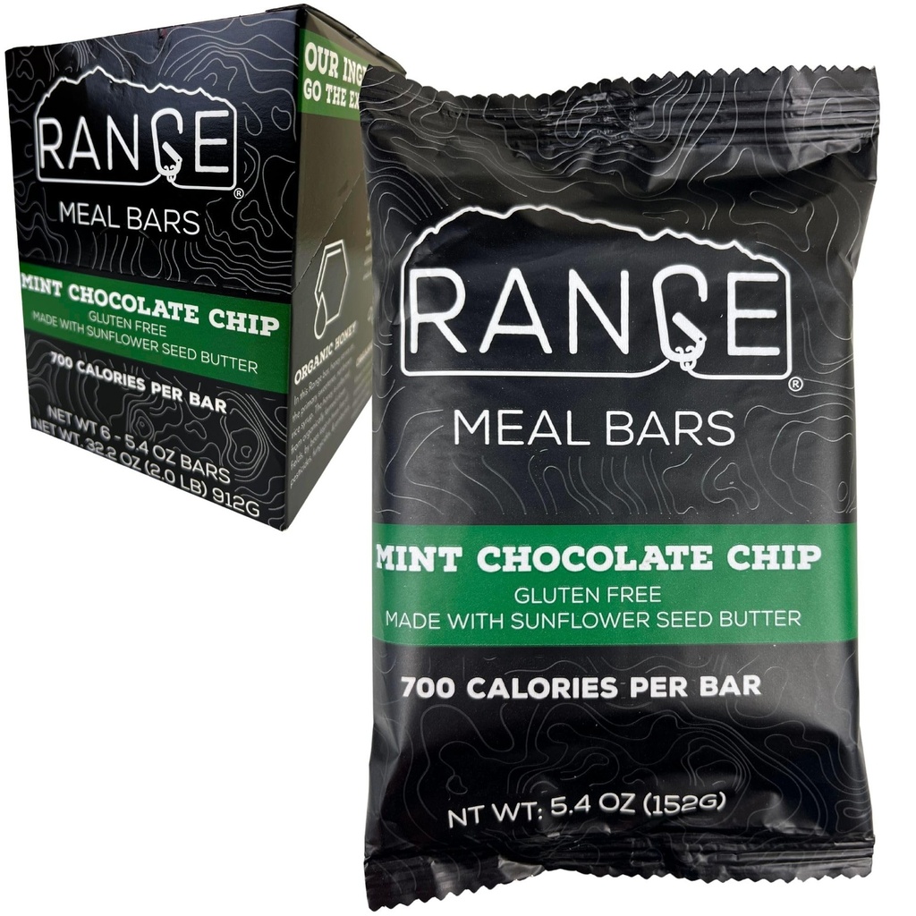 Doseg obrok Bar - Visoka kalorijska obrok Nadomestne palice - Gluten Free Bars - Backpacking obroki - 6 Pack (Mint Chocolate Chip)