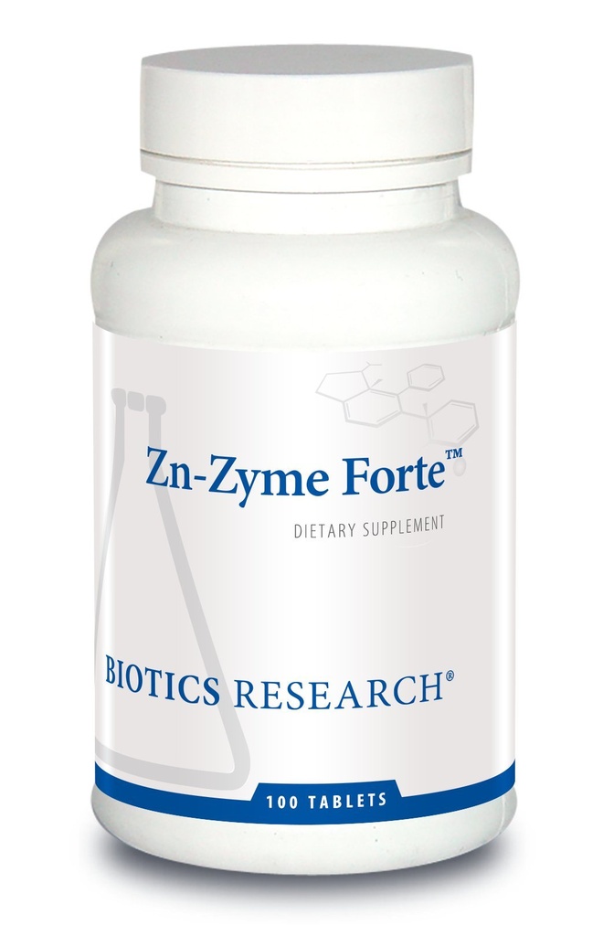 Biotics Raziskave Zn-Zyme Forte 25 mg cink, Imunski sistem podpora, Optimalna celična funkcija, Tableta-based z dodanimi antioksidanti. 100 tablet