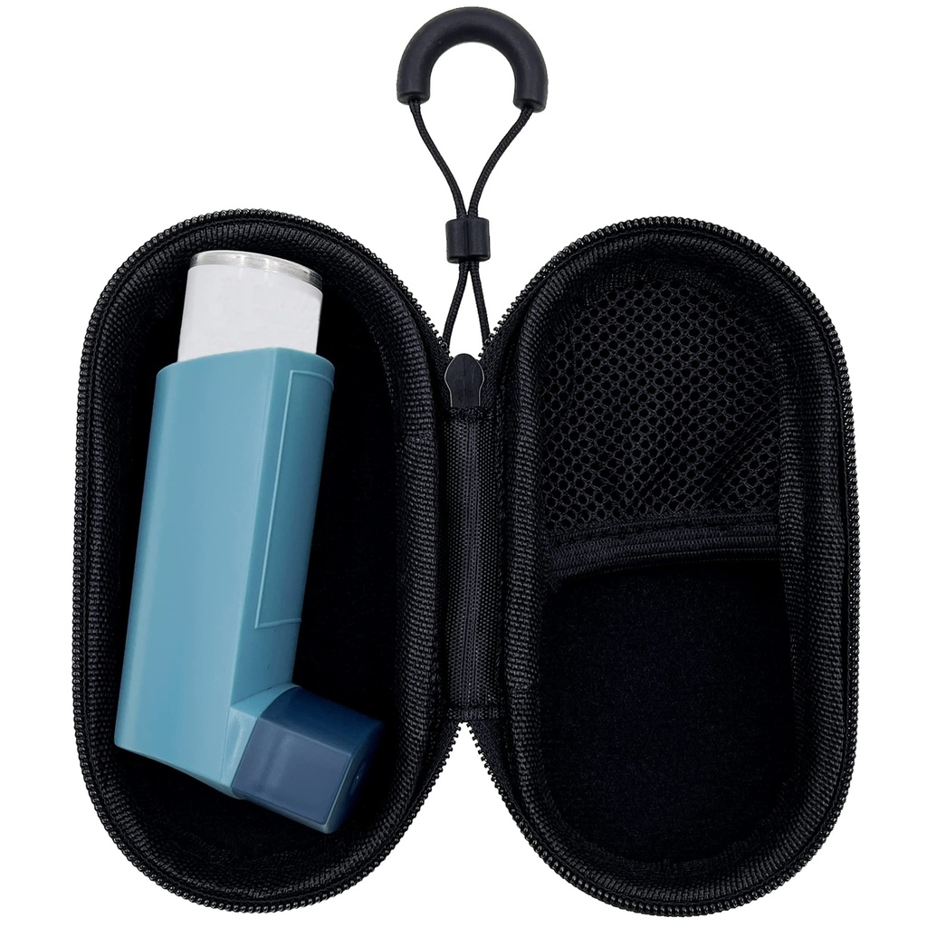 Holder Travel Case za Astma Inhaler, Compact Case za Handy Inhaler za odrasle in otroke (samo zadeva) (črna)