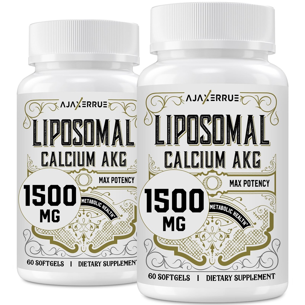 Liposomski kalcij AKG Dodatek 1500 MG (Alfa-Ketoglutarna kislina), visoka absorpcija, bolj učinkovita kot AAKG, Ca AKG za dolgo življenjsko dobo, obrambo starosti, celično energijo, metabolično funkcijo, 120 Softgels
