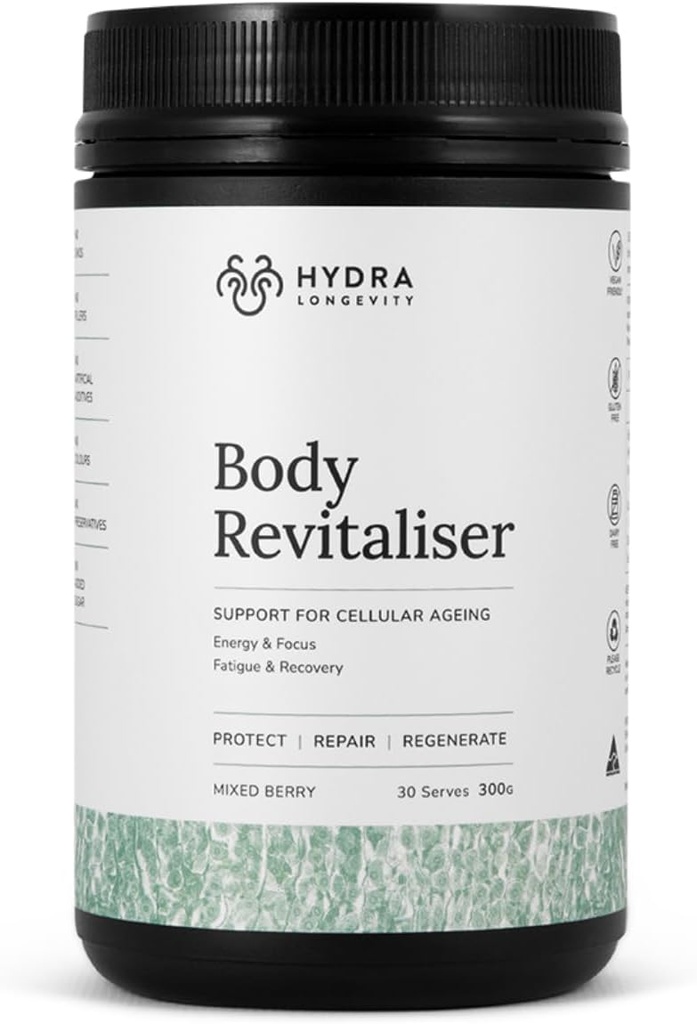 Body Revitaliser Organic Superfood Powder Health Supplement, 49 Sestavina Smoothie Mix s prebiotiki, Klorella, Reishi, Vegan, Non-GMO, Gluten-free 300 Grams (30 serving)