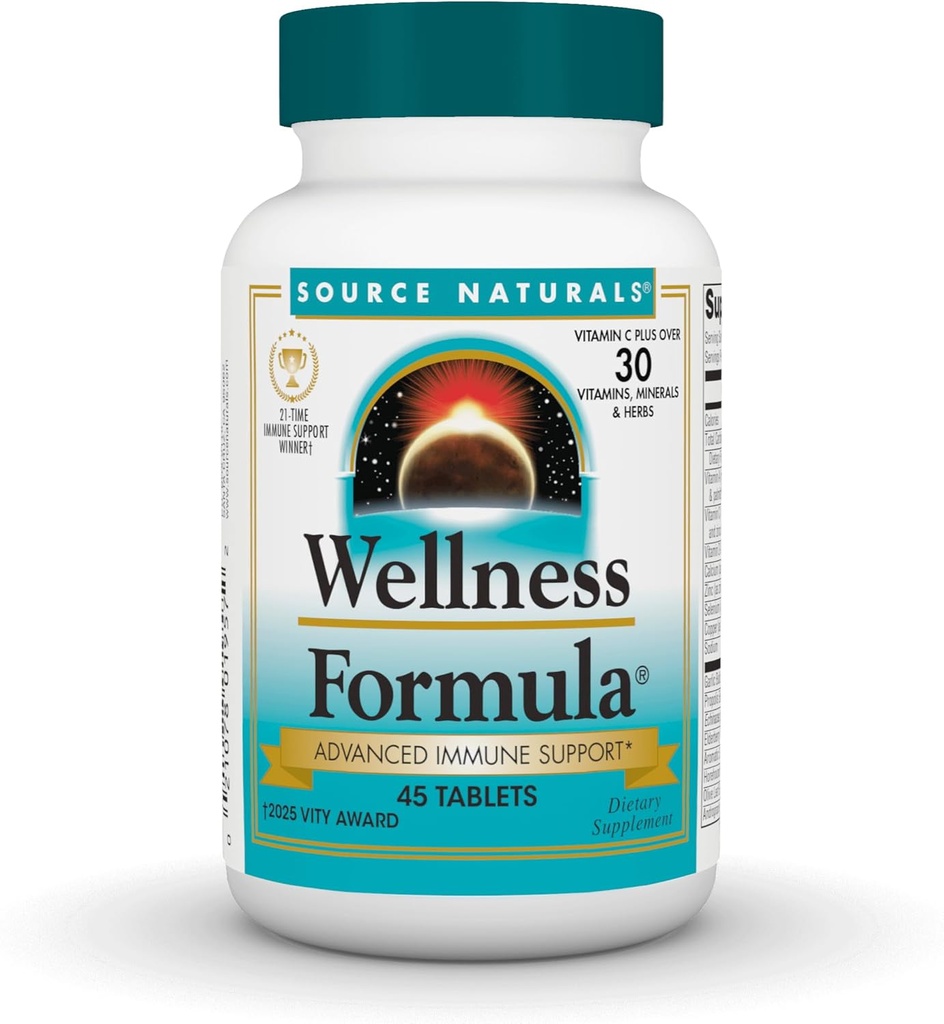Source Naturals Wellness Formula Bio-Uravnani vitamini - Imunski sistem podpora dopolnilo & Immunity Booster* - 45 tablet