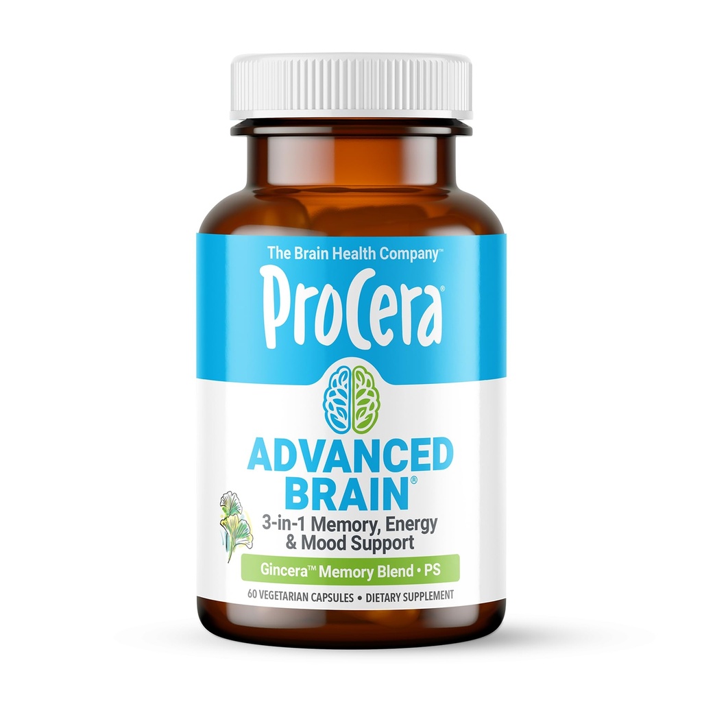 Procera Advanced Brain - Hitra igra - Sestavine Podprte s 100+ Študije - Izboljšati spomin, Odpokliči - Koncentracija - Počisti Megla - Duševna jasnost - Počasne Kognitivne odklon - 60 Count