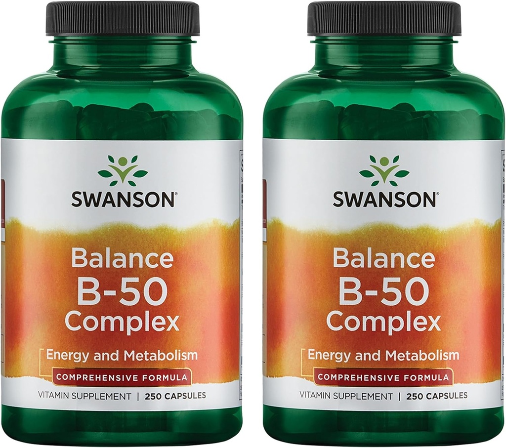 Swanson B-50 B- Complex - B Vitaminski kompleks z visoko jakostjo in biorazpoložljivostjo - spodbuja podporo imunskega sistema, pomaga zdravju srca, in podpira zdravo živčevje - (2 paket)