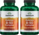 Swanson B-50 B- Complex - B Vitaminski kompleks z visoko jakostjo in biorazpoložljivostjo - spodbuja podporo imunskega sistema, pomaga zdravju srca, in podpira zdravo živčevje - (2 paket)