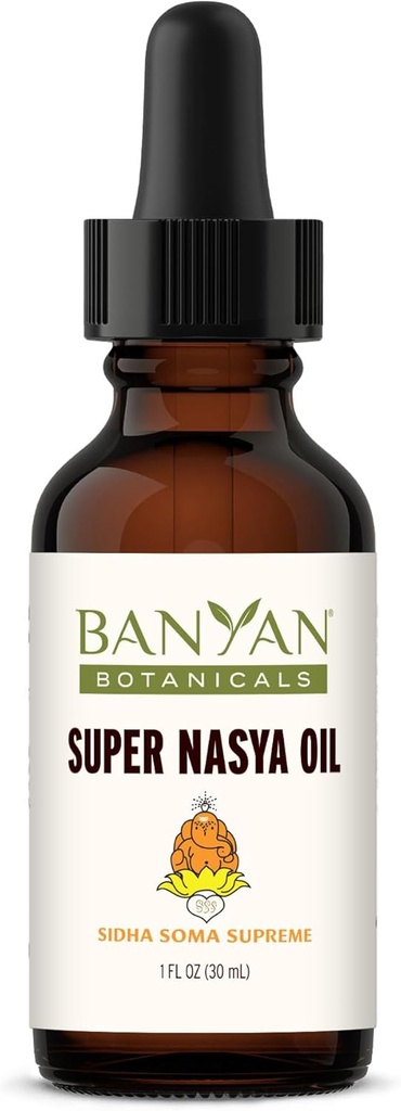 Banyan Botanicals Super Nasya Oil – Zeliščna nosna olja kapljice z Rose & Sandalwood – Pomirja nosne prehode in podpira zdravo dihanje* – 1 oz – Non-GMO, Chemical Free, Cruelty Free