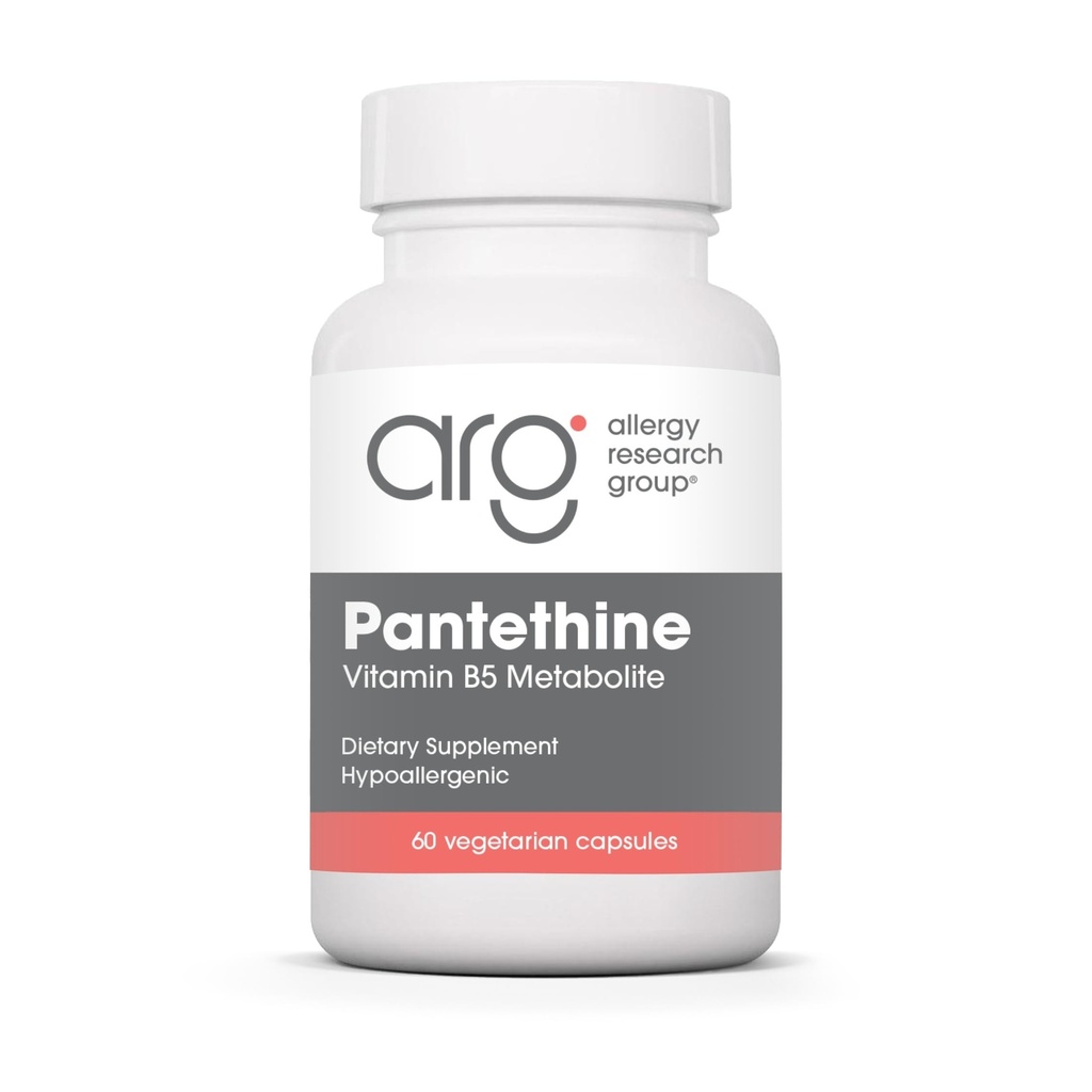 Alergija Raziskovalna skupina Pantetin dodatek - Vitamin B5, Pantotenska kislina, Presnovna podpora, Podpora jeter, Kardiovaskularni dodatek, Koencim A, 660mg Vegetarian kapsule - 60 Število