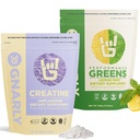 Gnarly Nutrition Creatine Powder, Unflavored (16.05oz) and Gnarly Performance Greens Lemon Mint (11.64 oz)