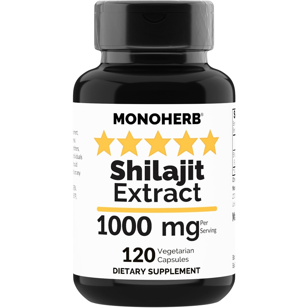 MONOHERB Shilajit Extract 1000 mg - 120 vegetarijanskih kapsul
