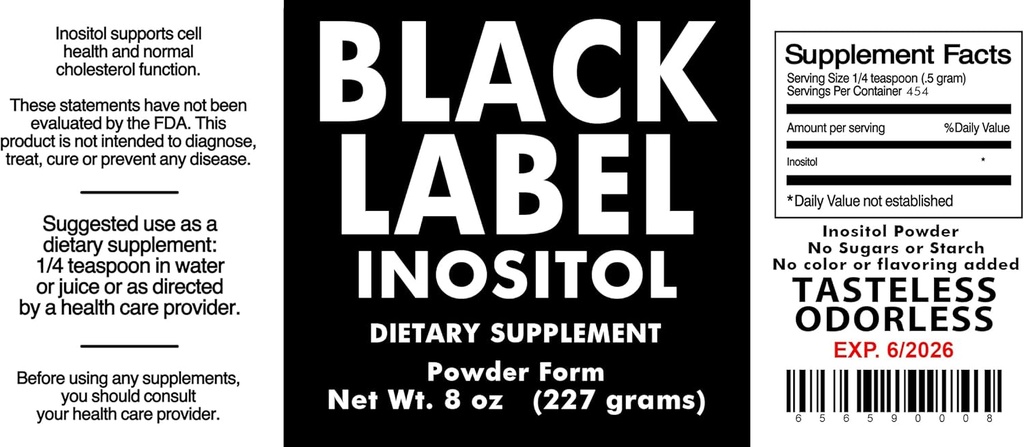 Generična črna oznaka Inositol, 2.19 funt (paket z 1)