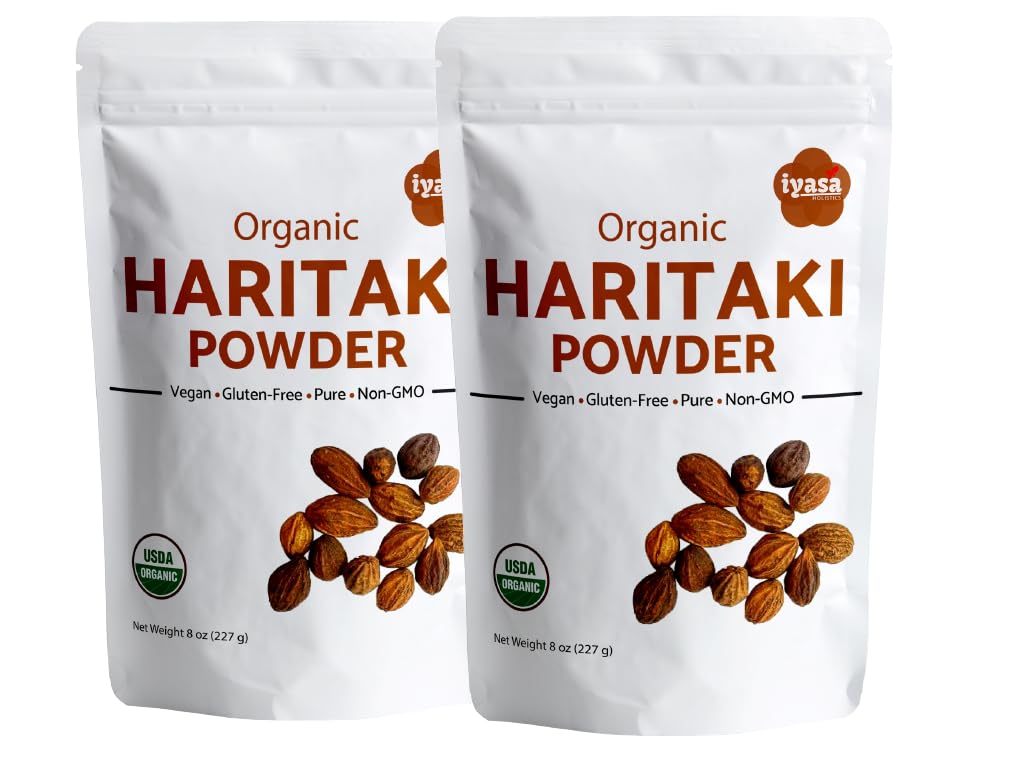 Organic Haritaki Fruit Powder Harad Terminalia Chebula Kadakapudi 16 Oz 453 GM 1 Pound Prebava Plin Relief Healthy Bowel Funkcija Ayurveda Superfood Reseable Pouch