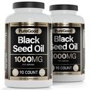 Pakiranje - Kapsule črnega olja, 500 Mg, Prehlajena visoka jakost Prebavna pomoč, 90 Štetje 100% Ne GSO Čista črna Cumin Semena Kapsule