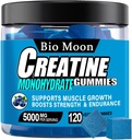 Kreatin Monohidrat Gumies 5000mg za moške in ženske, Žvečilni Kreatin Monohidrat za mišično moč, mišice Graditelj, Energy Boost, Predworkout dodatek(120 Count)- Borovnice aroma