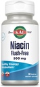 KAL Niacin 500mg Flush Free - Vitamin B3 Supplement - Presnovna in energijska podpora - Koža, Živec, Prebavna zdravje in kroženje Podpora - Vegan Vitamin, 60-dnevni garancije, 60 Serving, 60 VegCaps