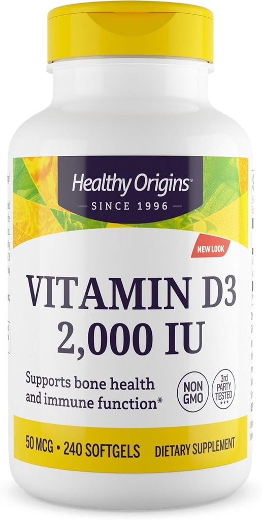 Zdravi izvori Vitamin D3, 2000 IU, 240 Število