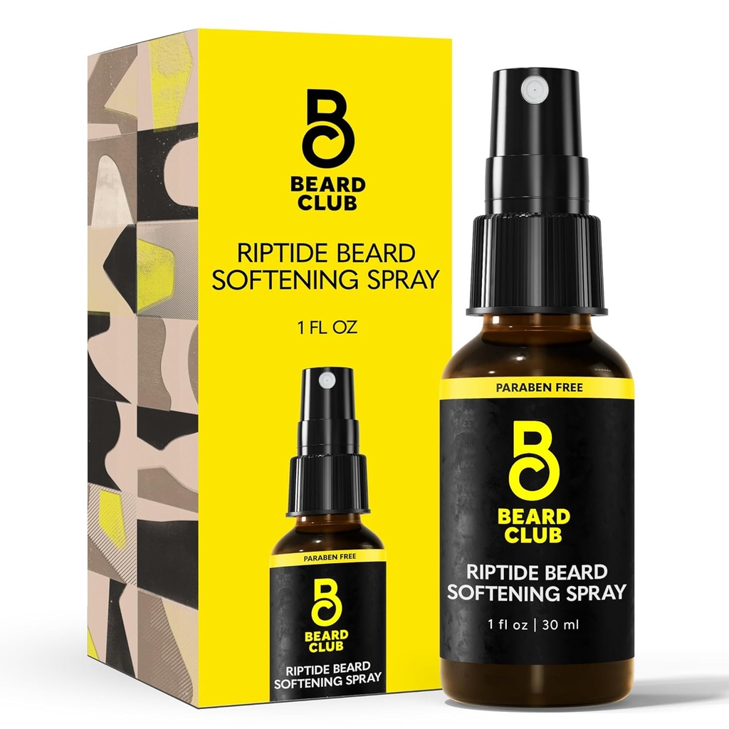 Brada klub Riptide Beard mehčanje Spray z Brada Club - Hranilnica & Stiling Formula za izboljšano rast brado, mehkobo & sijaj - Obogatena z naravnimi sestavinami za zdrave lase