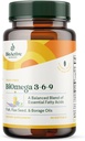 BIOAKTIVNE NUTRIENTE Biomega 3-6-9 Dopolnilo Softgels za ženske in moške - Omega 3 6 9 - Kompleks najboljših rib, laneno olje in Borage olje dopolnila - 1200mg - 90 Softgels