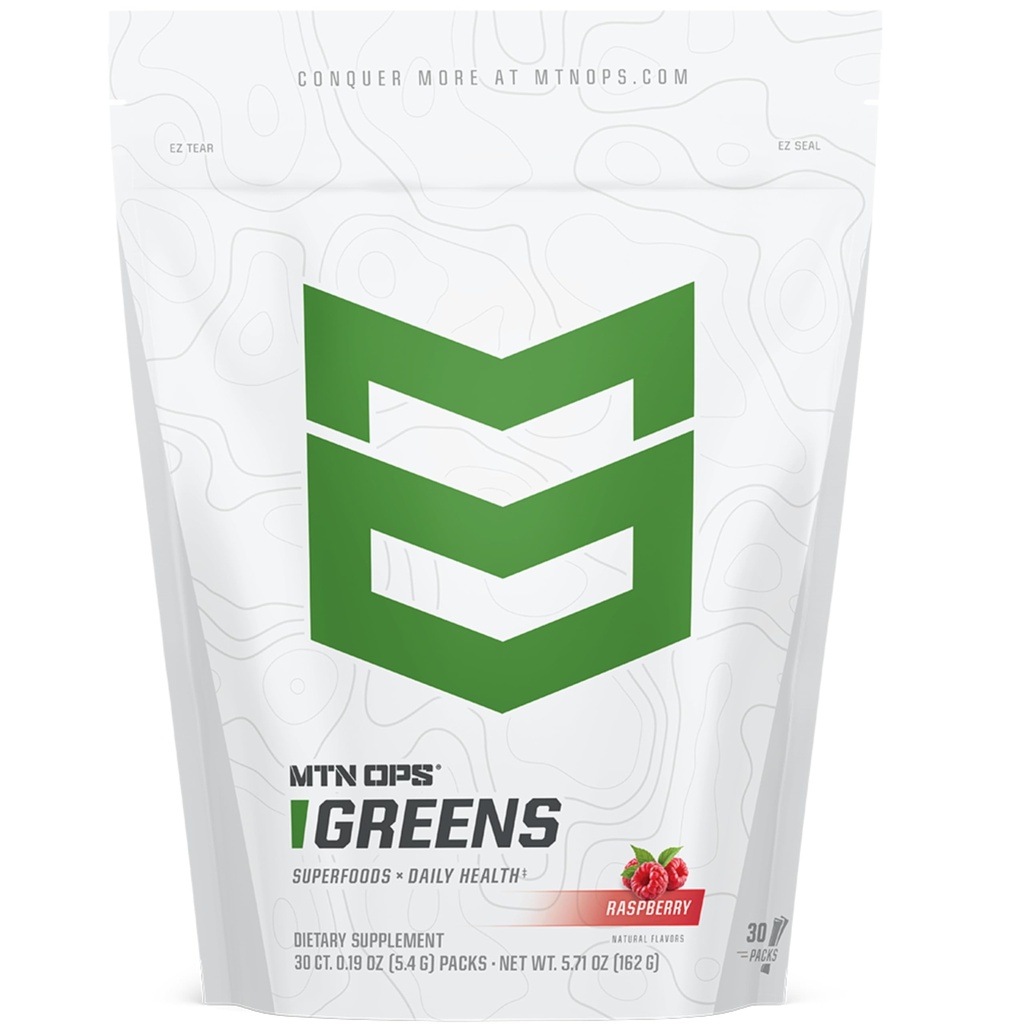 MTN OPS Super Greens Daily Immune Health and Energy Drink Powder – Prebavna zdravstvena podpora Mešanica okrepljena s klorofil-Rich Greens 