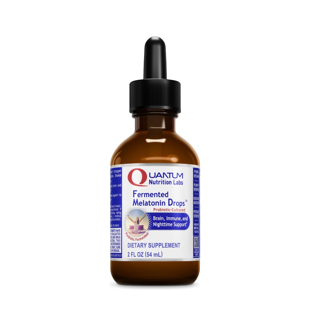 Quantum Nutrition Labs Fermented Melatonin Kapljice - Melatonin Tekočina za odrasle, Podpora za spanje, izdelana z organskimi sestavinami, Vegan prijazno - 2 Fl Oz (54 Serving)