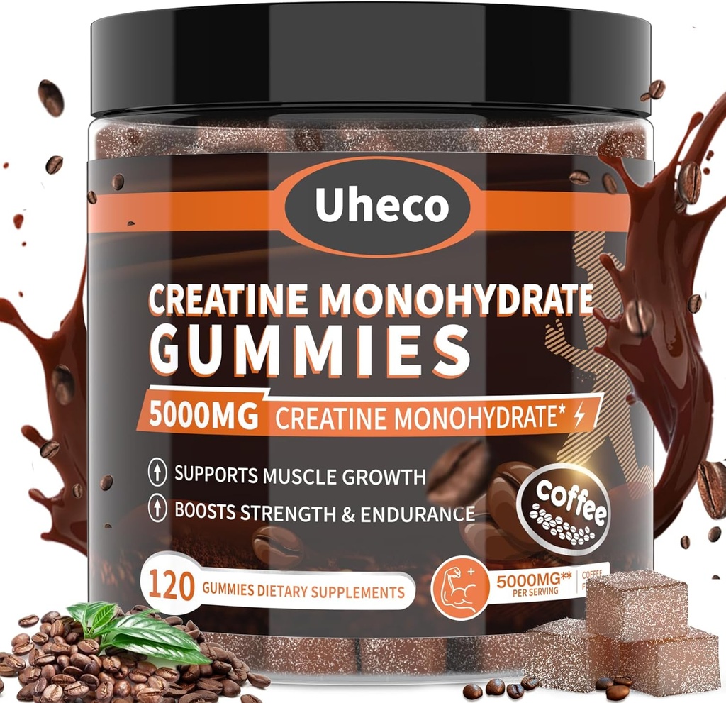 Kava aroma Kreatin monohidrat Gumiji 5000mg za moške in ženske, vsebuje L-tavrin + vitamin B12, betain, L-citrulin za mišično moč, izboljšanje vzdržljivosti vadbe -116