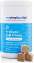 MySimplePetLab pasji probiotiki, 5-Strain probiotična mešanica, Zdravi hišni žveči, Podpira Prebavno zdravje, Gut funkcijo, Imunski sistem, Okusni probiotični mehki žveči za pse, Dnevni dodatek