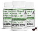 TURNER Nova Zelandija Green Lipped Omega-3 Mussel Oil, 53x Višja jakost z UAF1000+ Super antioksidant. Brez ribjega okusa, 3 steklenice, 180 softgels