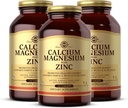 Solgar Kalcij Magnezij Plus cink - 250 tablet, paket 3 - spodbuja zdrave kosti, podpira živčne in mišične funkcije - Non-GMO, Vegan, Gluten Free - 250 skupno serviranje