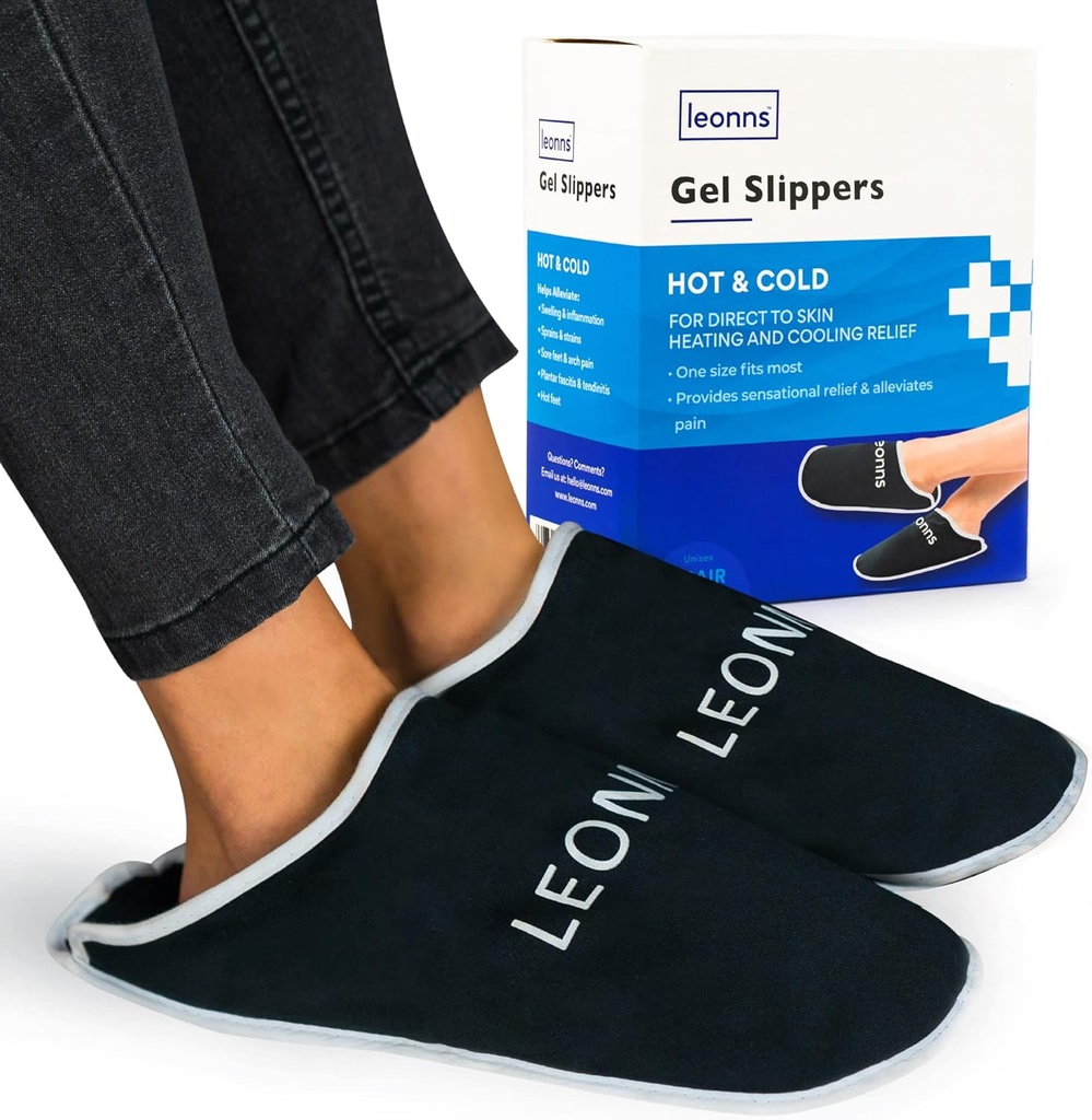 Gel Ice Pack Coppers - zagotavlja vroče in hladno terapijo za bolečine v nogah, nevropatija bolečine olajšave za noge, protin Relief, oteklih nog, Plantar fasciitis in Heel Spurs- ena velikost ustreza najbolj (črna)