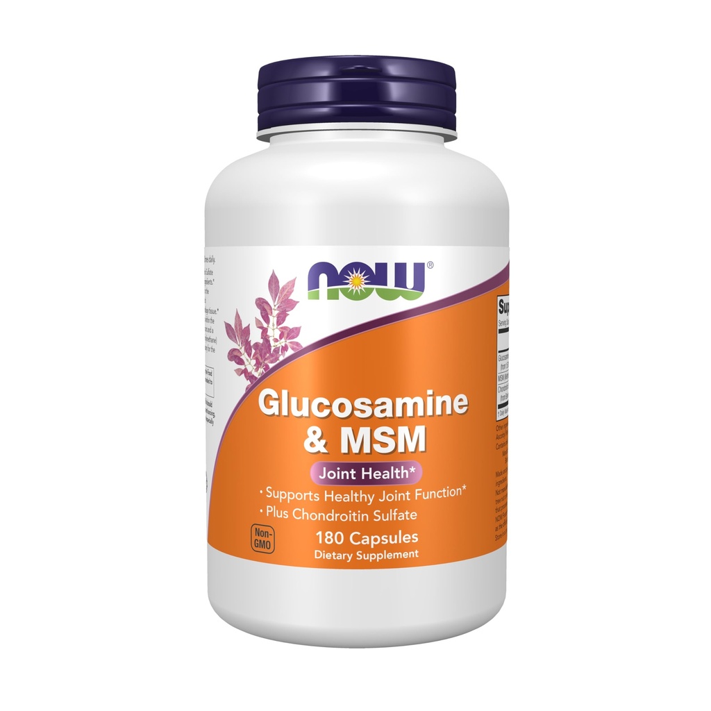 NOW Foods Supplements, Glukozamin & MSM plus Chondroitin Sulfat, skupno zdravje*, 180 Veg kapsule
