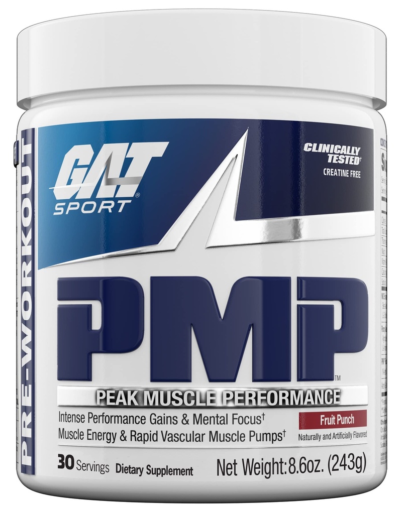 GAT SPORT PMP (peak Muscle Performance), Predworkout, 30 Serving (Fruit Punch)