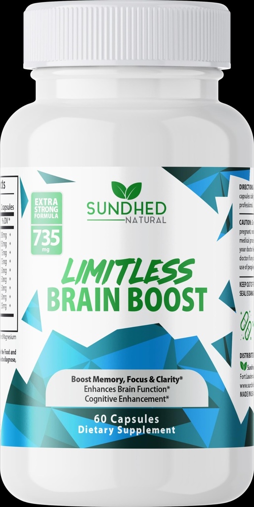 Brezmejno povečanje možganov (60 kapsul) - Spomin, Fokus, Duševna jasnost - Nootropics Znanstvena formula za izboljšanje uspešnosti, Super Ginkgo Biloba, St John Wort Extract, DMAE