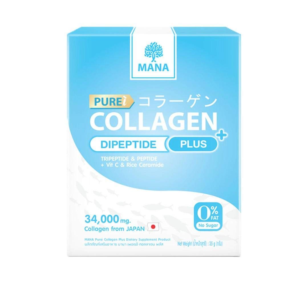 MANA Pure Collagen Plus 35g. Kolagen v prahu, topen v pitni vodi, pomaga zmanjšati gube na obrazu. To bo pomagalo, da bo koža videti poskočna, čvrsta, bela in jasna, z avro