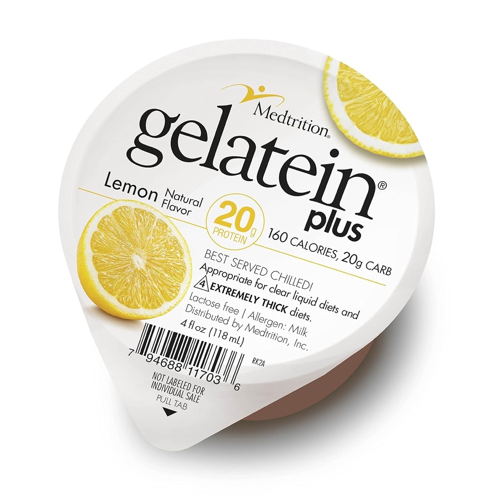 Medtrition Gelatein Plus Lemon: 20 Gram beljakovin. Idealno za čisto tekočo dieto, požiranje težav, dializo in onkologijo. Veliki prigrizek pred ali po treningu. (36 paket) ...